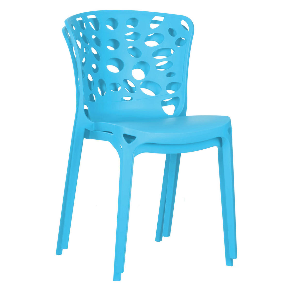GARTENSTUHL 4er-Set Kunststoff Blau - Blau, Kunststoff (47/83/47cm) - Homestyle4u