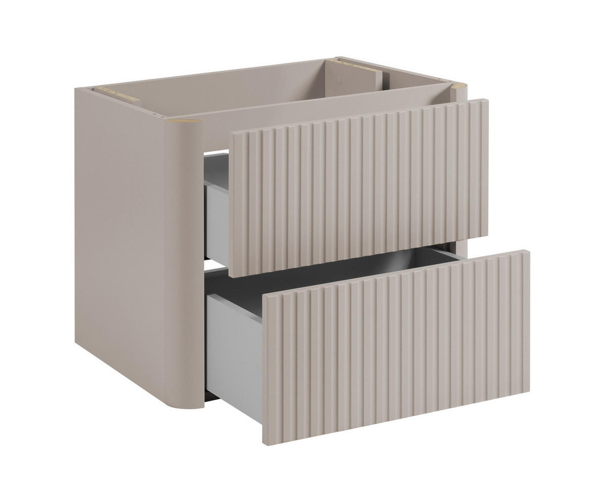 BADEZIMMERSCHRANK: Kaschmir, Platte Kaschmir, 60,8 x 44,2 x 50 cm - Kaschmir, Holzwerkstoff (60.8/48.4/44.2cm) - 3XE LIVING