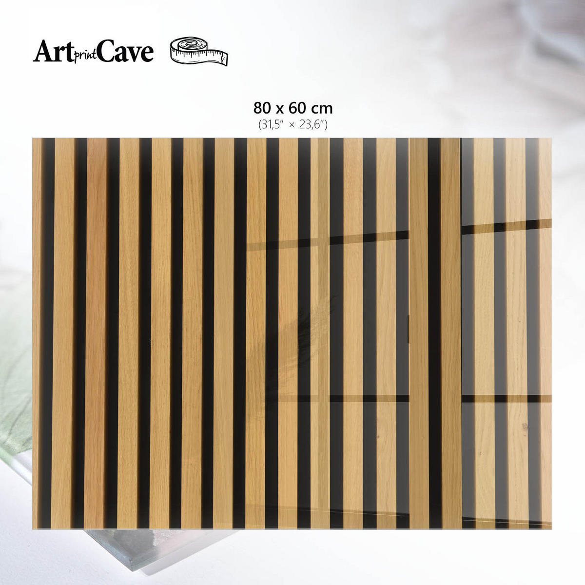 GLASPLATTE 80x60 cm – Vertikale Streifen - Türkis, Glas (0.4/80/60cm) - ArtPrintCave