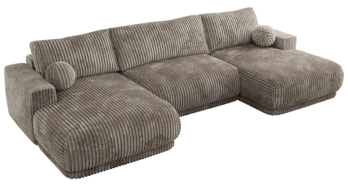 SEDACIA SÚPRAVA RINA U Svetlohnedá Menčester - svetlohnedá/čierna, textil/plast (360/85/170cm) - MKS