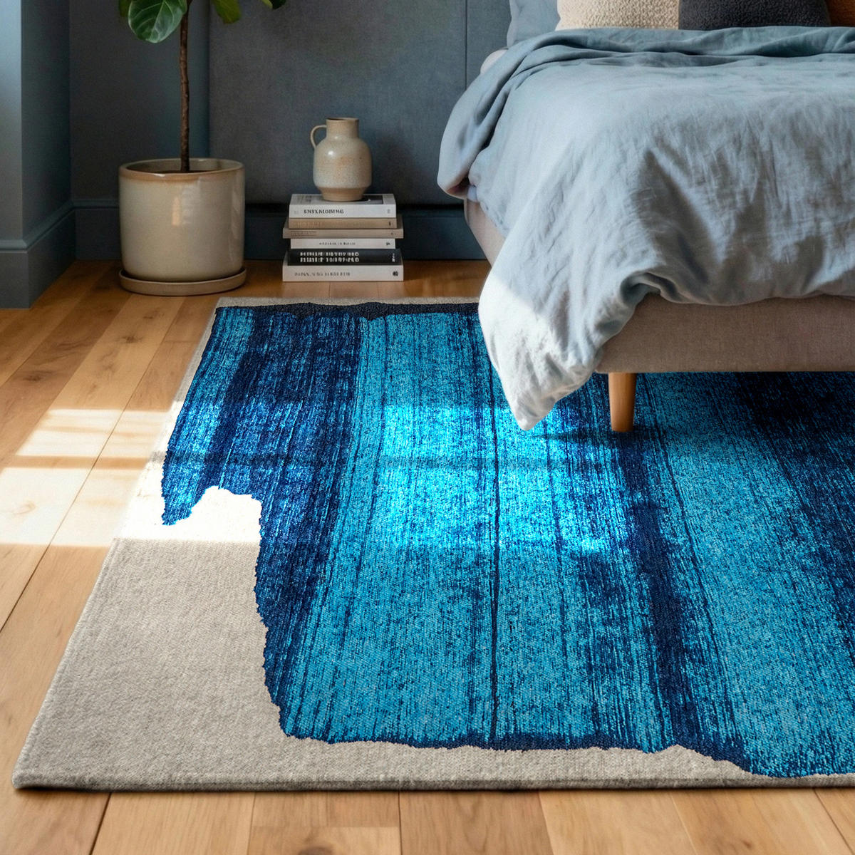 TEPPICH Diva Blue Craft Brush 240/340 cm - Blau, Kunststoff/Textil (240/340cm) - Louis De Poortere