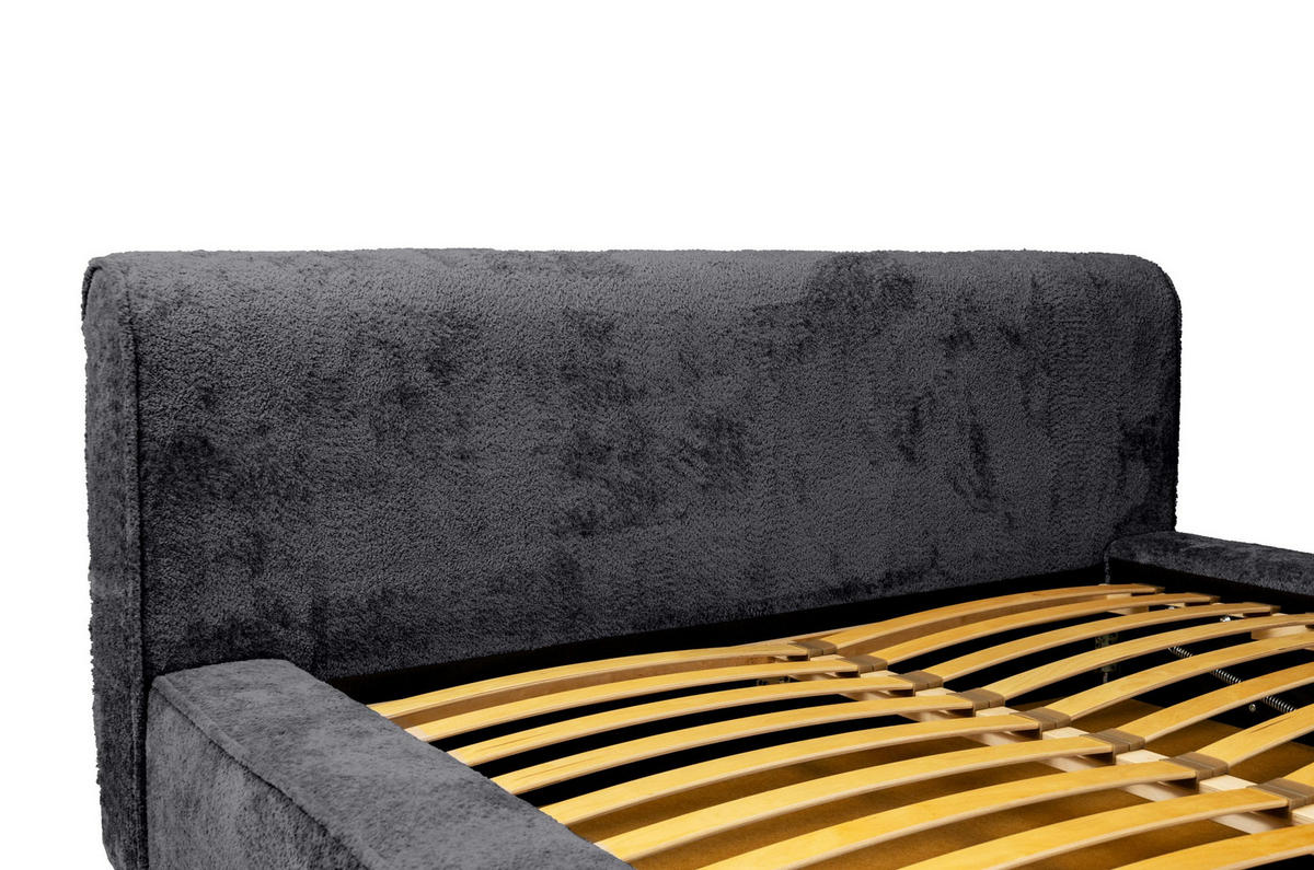 POLSTERBETT aus Polstermaterial Pedrosa 180x200 cm, Schwarz - Schwarz, Textil (180/200cm) - Fedve