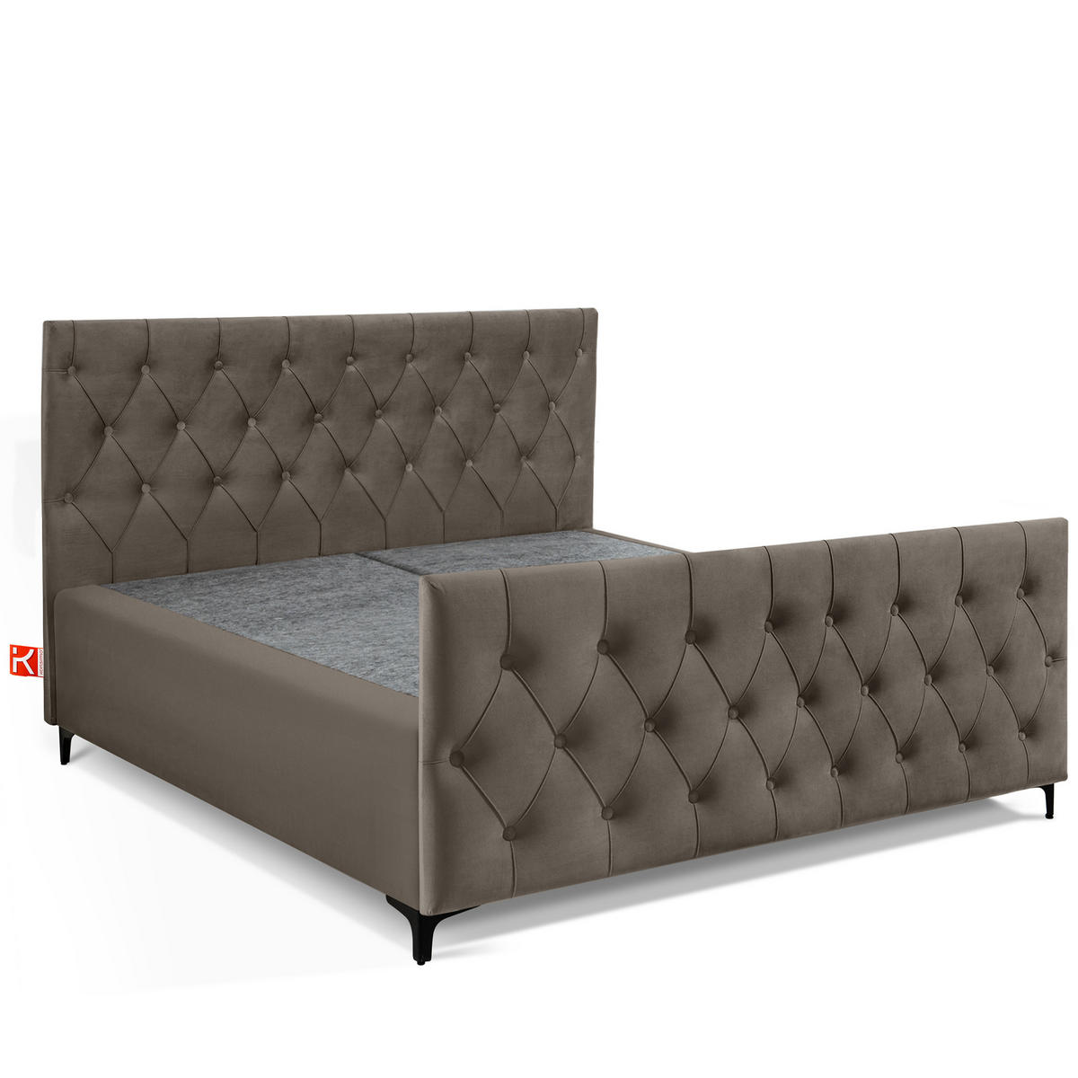POLSTERBETT ARDEA, Braun - Schwarz/Braun, Holz/Holzwerkstoff (160/200cm) - KONSIMO®