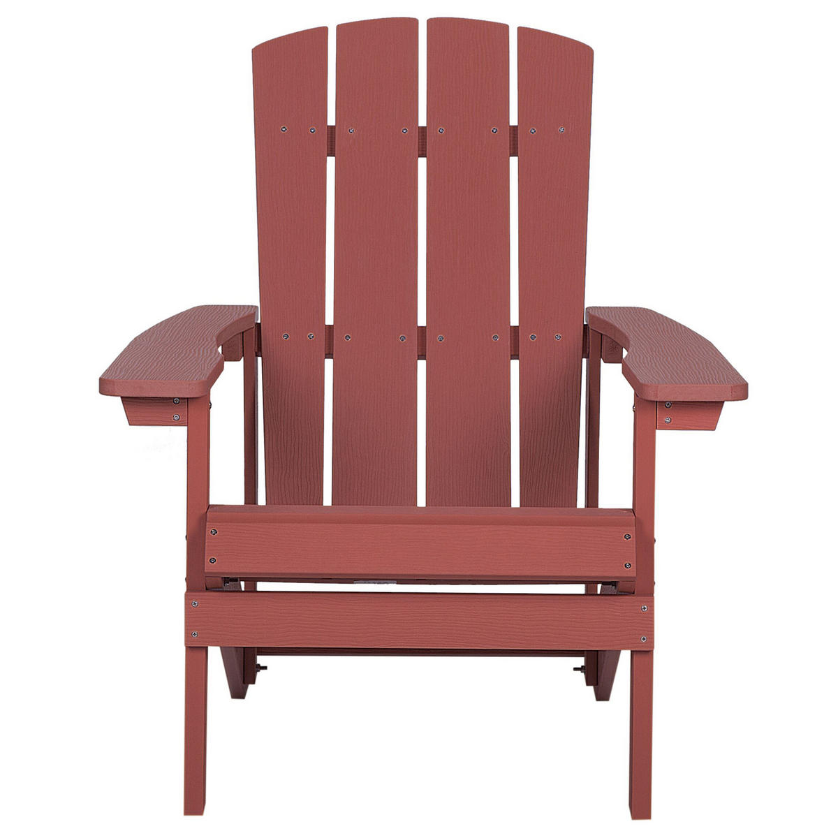 GARTENSTUHL mit Fußhocker Kunstholz rot Adirondack - Rot, Kunststoff (75/88/88cm) - Beliani