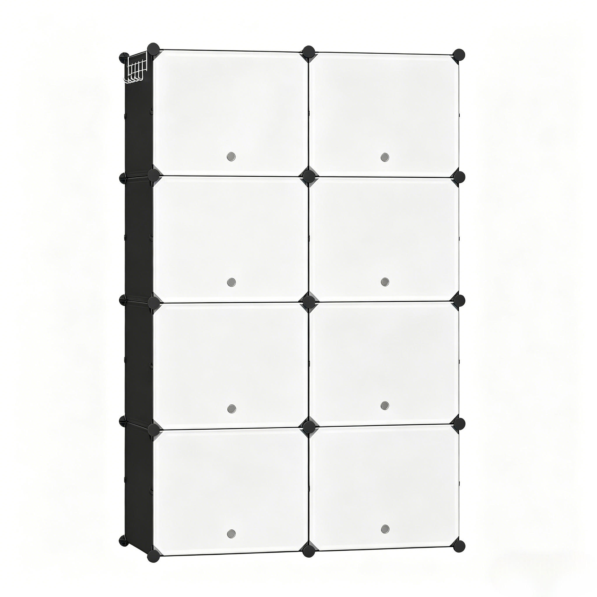 SCHUHSCHRANK Schwarz und Weiß 36,5/94/144 cm - Schwarz, Metall (36.5/144/94cm) - PANGIVO