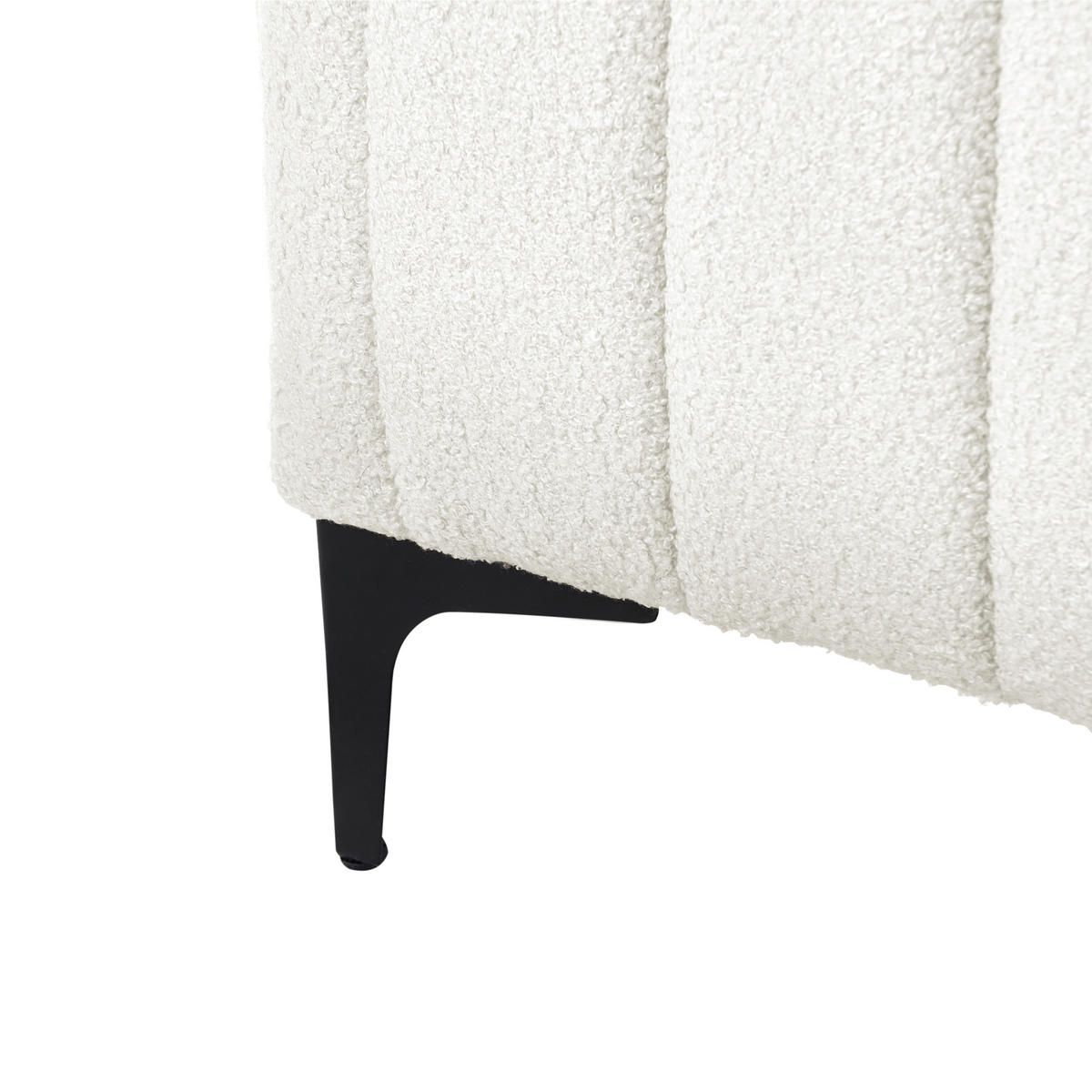 BETT mit Lattenrost 140/200 cm Cremeweiß Lunan - Schwarz/Weiß, Textil (140/200cm) - Beliani