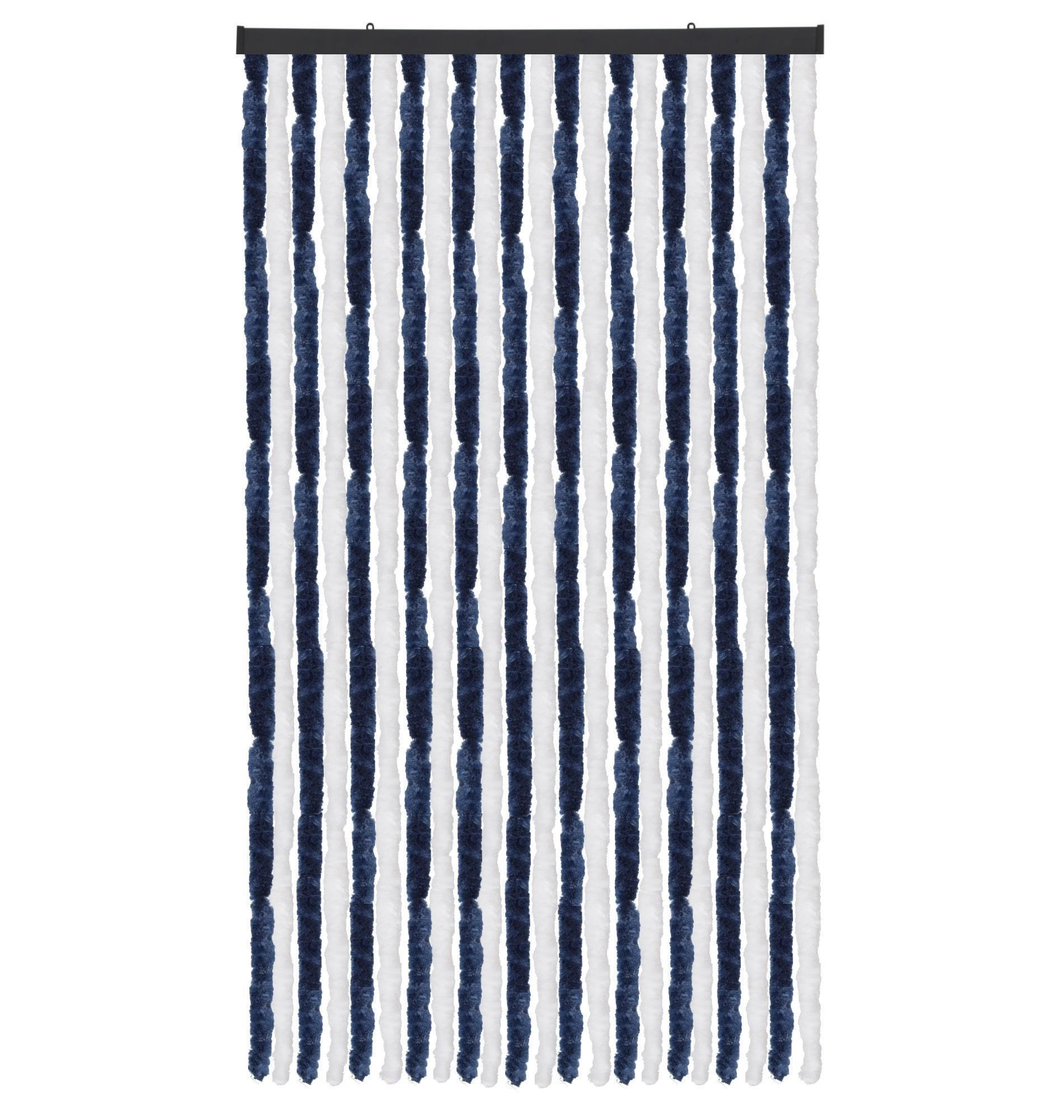 FLAUSCHVORHANG (90x200 cm) Türvorhang in "Dunkelblau-Weiß" - Blau, Kunststoff (90/2/200cm) - Arsvita