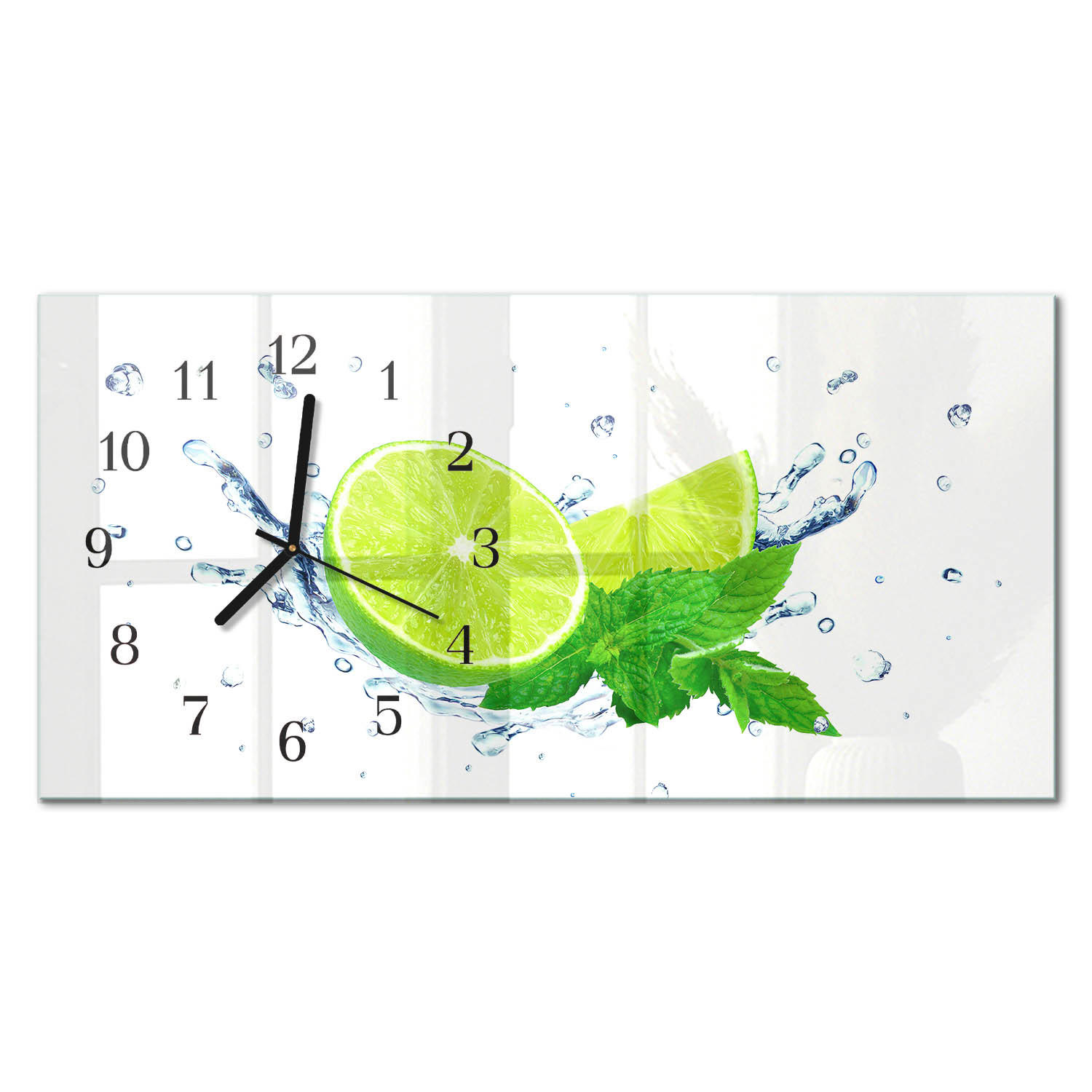 WANDUHR 60x30 cm - Brücke - Grün, Glas (60/30/0.4cm) - TULUP