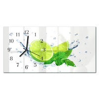 WANDUHR 60x30 cm - Brücke - Grün, Glas (60/30/0.4cm) - TULUP