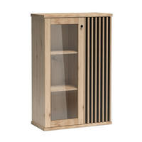 VITRINESCHRANK CALI C-3 - Eiche Artisan, Holzwerkstoff (87/132/40cm) - Meblini