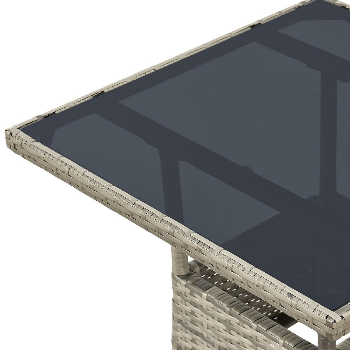 GARTENTISCH Yoro grau 60x60 cm - Grau, Kunststoff (60/60/73cm) - Juskys