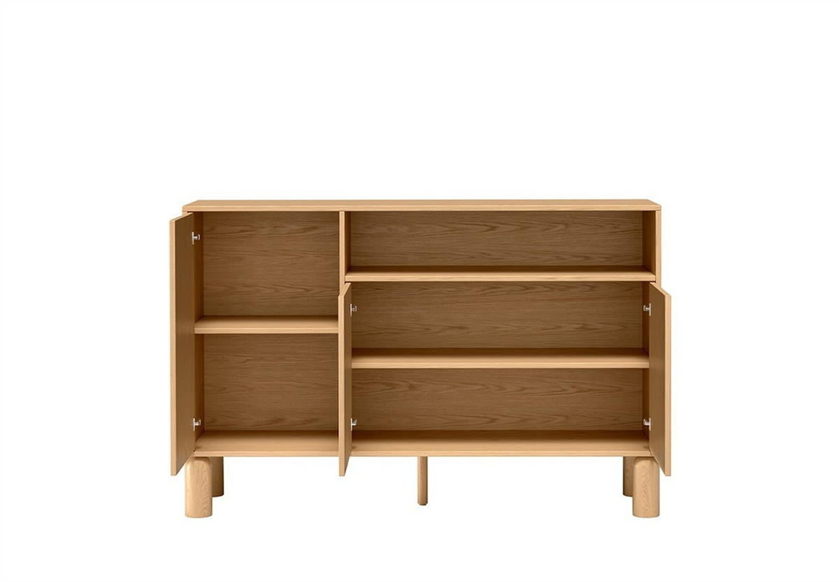 KOMMODE SABBIA 140/91,6/40,6cm mit Schubladen 3 Türen Eichefarben - Eichefarben, Holzwerkstoff (140/91.6/40.6cm) - MASSENO