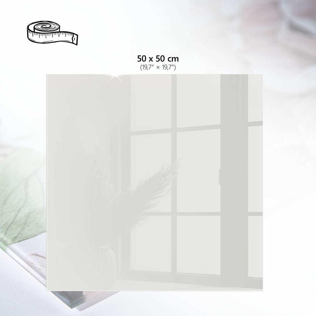 TISCHPLATTE 50x50 cm – Warmes Hellgrau - Beige, Glas (50/50/0.4cm) - Wallfluent