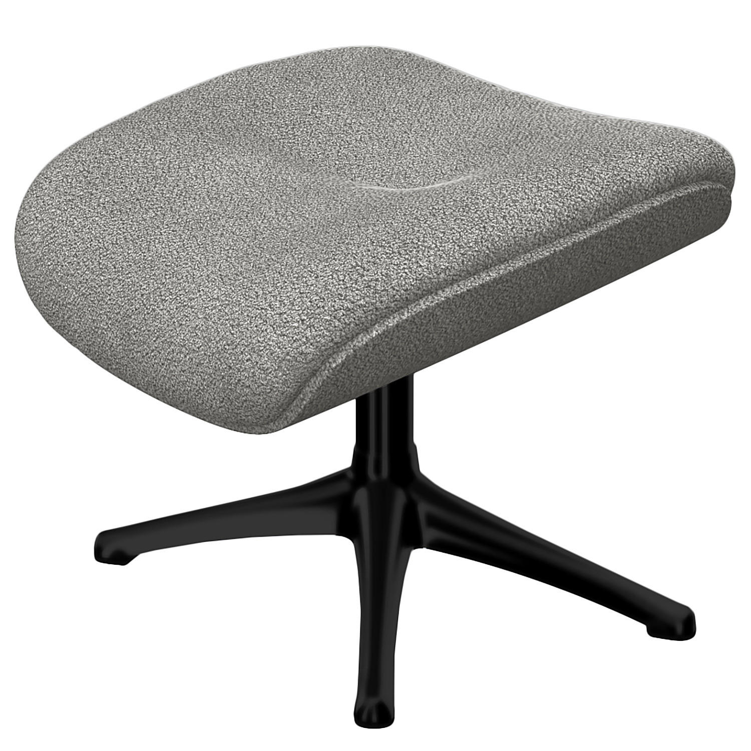 POLSTERHOCKER - Schwarz/Grau, Textil/Metall (44/39/49cm) - home24