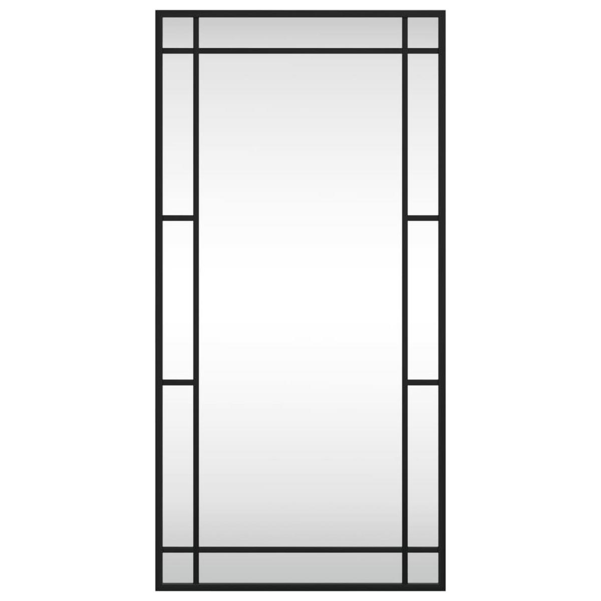 WANDSPIEGEL Schwarz 40/80 Cm Rechteckig Eisen - Schwarz, Metall (80/1.5/40cm) - vidaXL