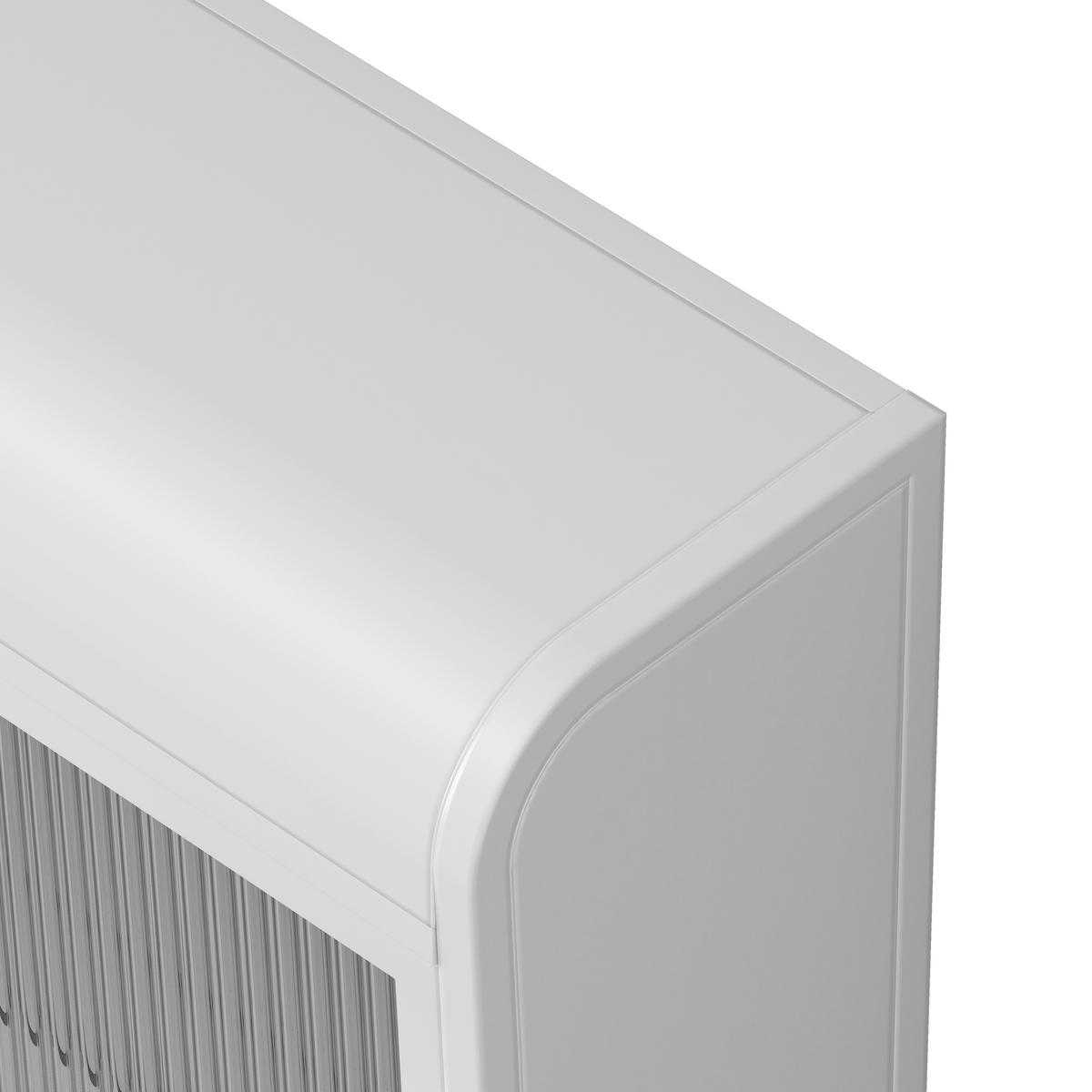 KÜCHENOBERSCHRANK 90x70 cm Weiß aus Glas & Metall Mit 3 Türen & 28kg Tragkraft - Weiß, Glas (90/70/19.5cm) - Modfu