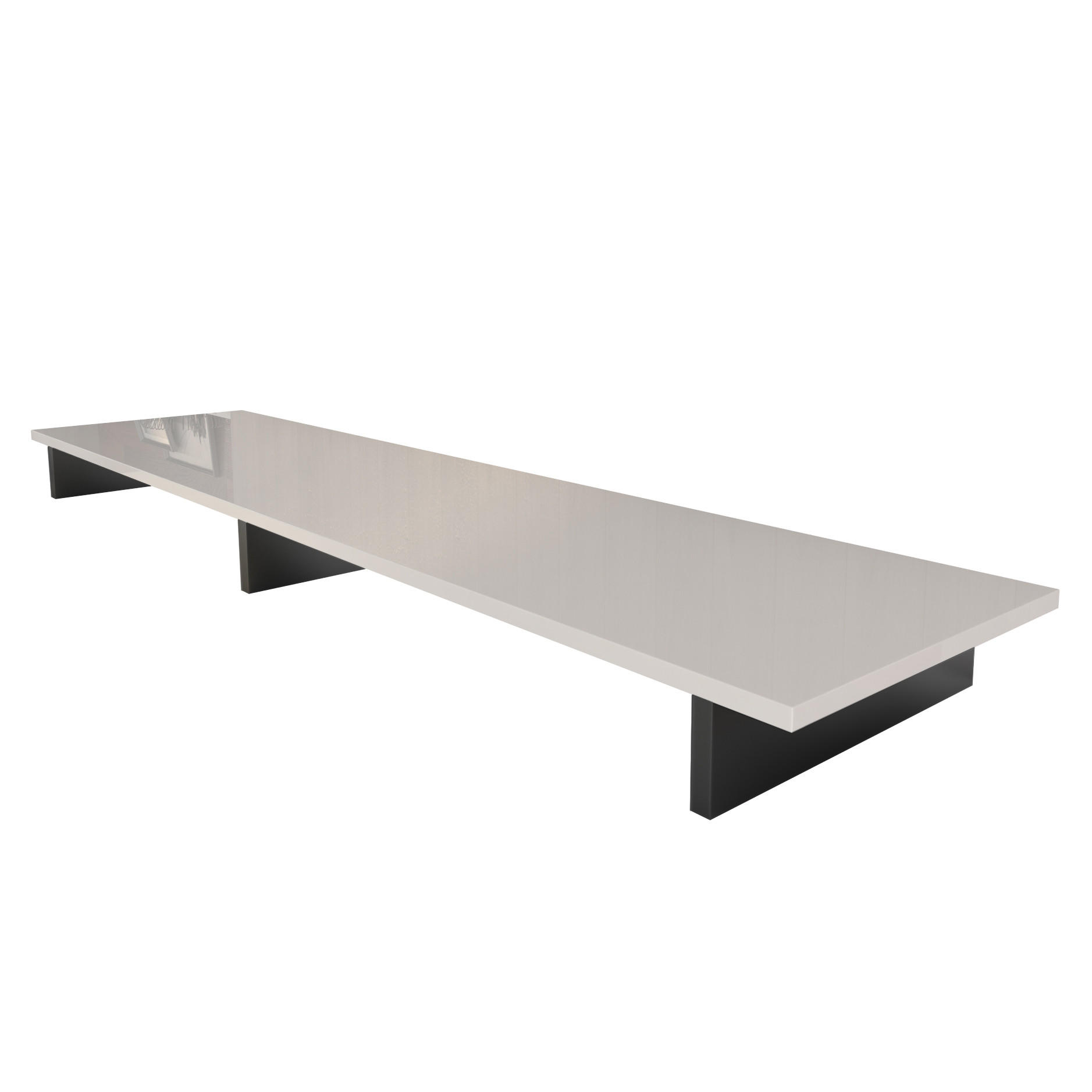 TVAUFSATZ Game Schwarz matt / Sandgrau Hochglanz - Sandfarben/Schwarz, Holzwerkstoff (138.5/9.5/34.5cm) - Vladon