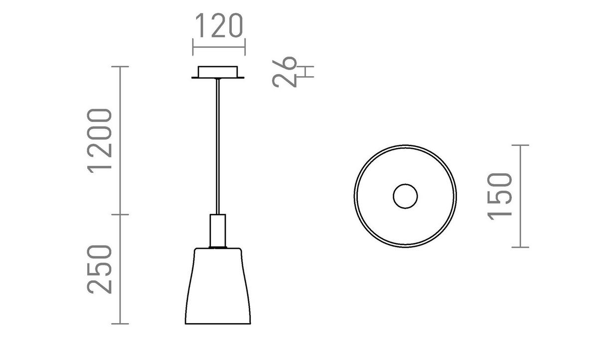 PENDELLEUCHTE BELLINI M LED Schwarz 5 W - Schwarz, Metall (30/30/120cm) - Rendl