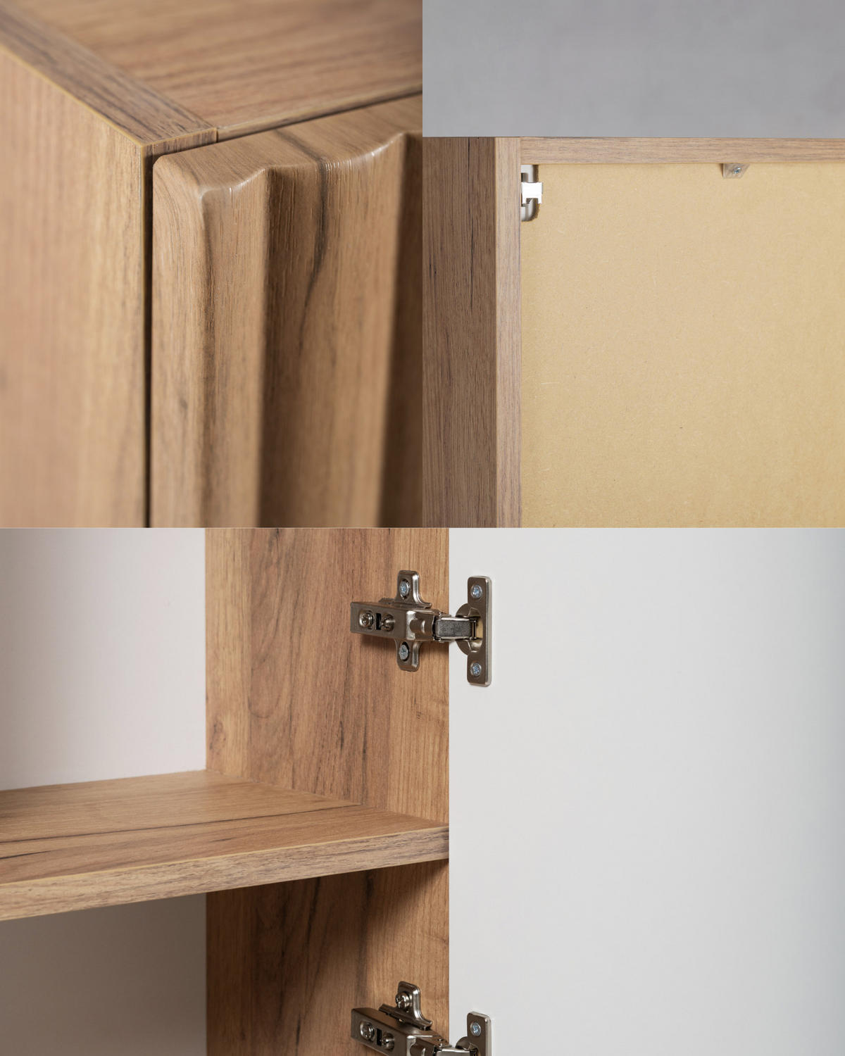 BADEZIMMER-HOCHSCHRANK: Craft Eiche Gold / Griffe Silber, 35 x 27 x 136 cm - Eichefarben/Silberfarben, Holzwerkstoff (35/136/27cm) - 3XE LIVING