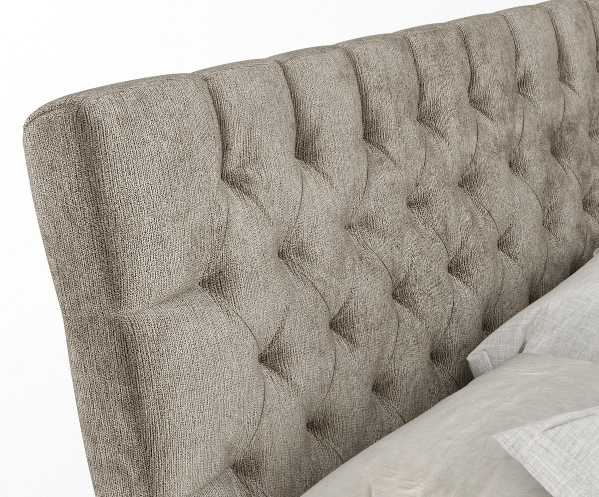 BOXSPRINGBETT Seraphine Beige 140/200 cm - Beige/Schwarz, Holz/Holzwerkstoff (140/200cm) - Maison de Reve