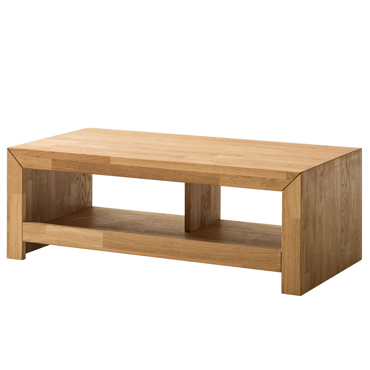 TV-LOWBOARD - Massivholz - Eichefarben, Holz (100/35/50cm) - home24