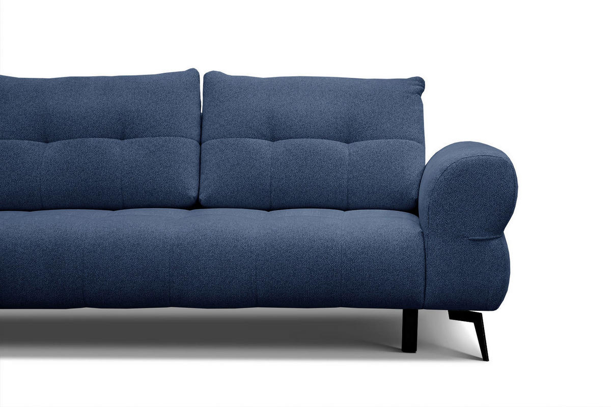 ECKSOFA SALVINI 4-Sitzer, dunkelblau - Schwarz/Dunkelblau, Holzwerkstoff/Textil (158/292cm) - Courtois Laville