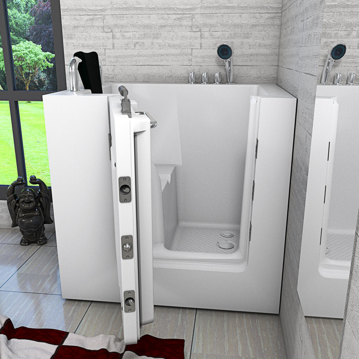 SENIORENWANNE S02-TH-C-L Weiß - Weiß, Glas/Kunststoff (78/113/100cm) - AcquaVapore by Sandra Jentho