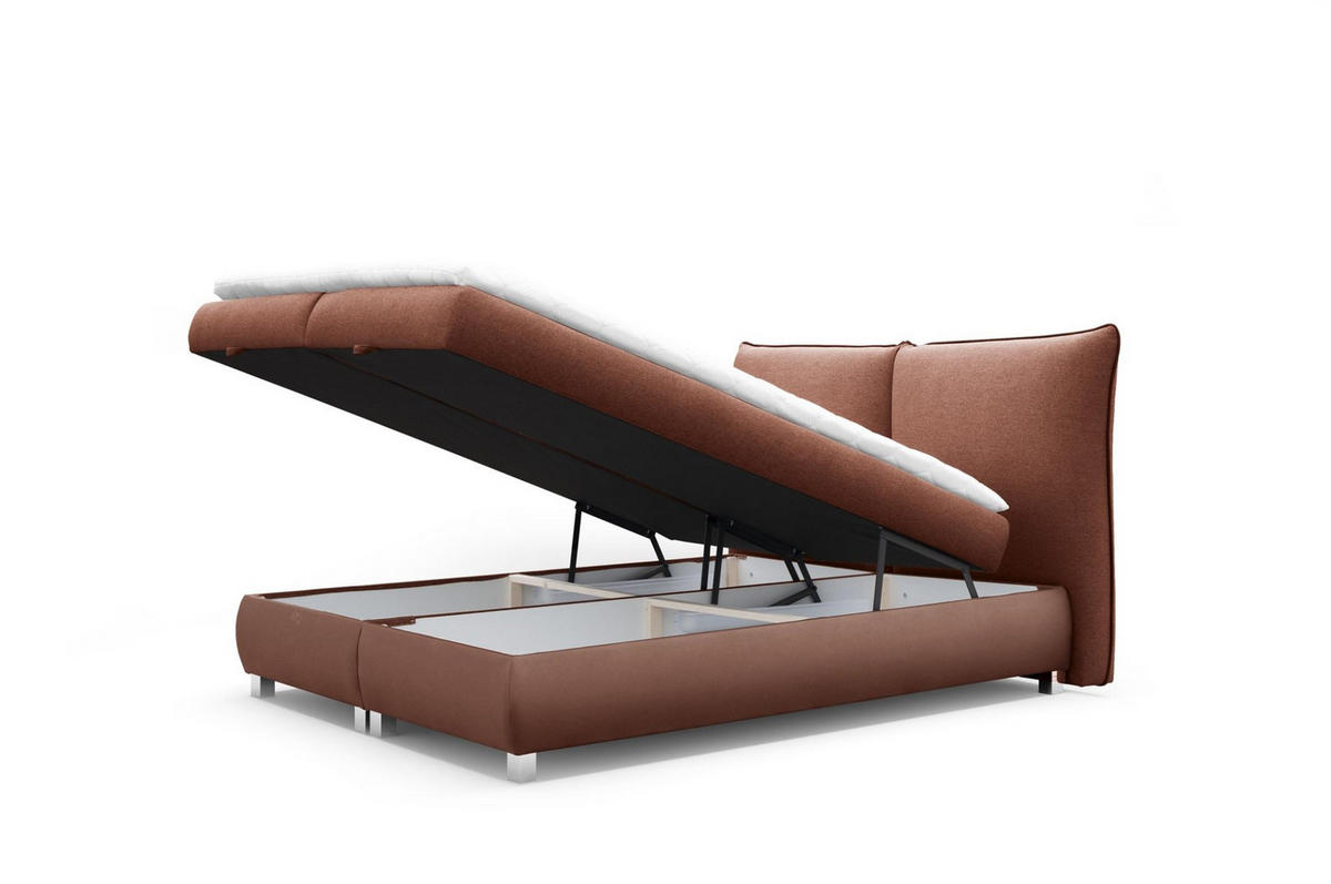 BOXBETT Valentin In Neve - Rotbraun, Holzwerkstoff/Textil (120/200cm) - Fun Möbel