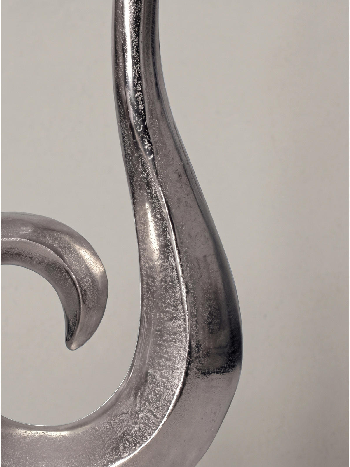 METALLVASE BAVENO, Aluminium, handgefertigt, Silber, 26 x 8 x 47 cm - Silberfarben, Metall (47cm) - KADIMA DESIGN