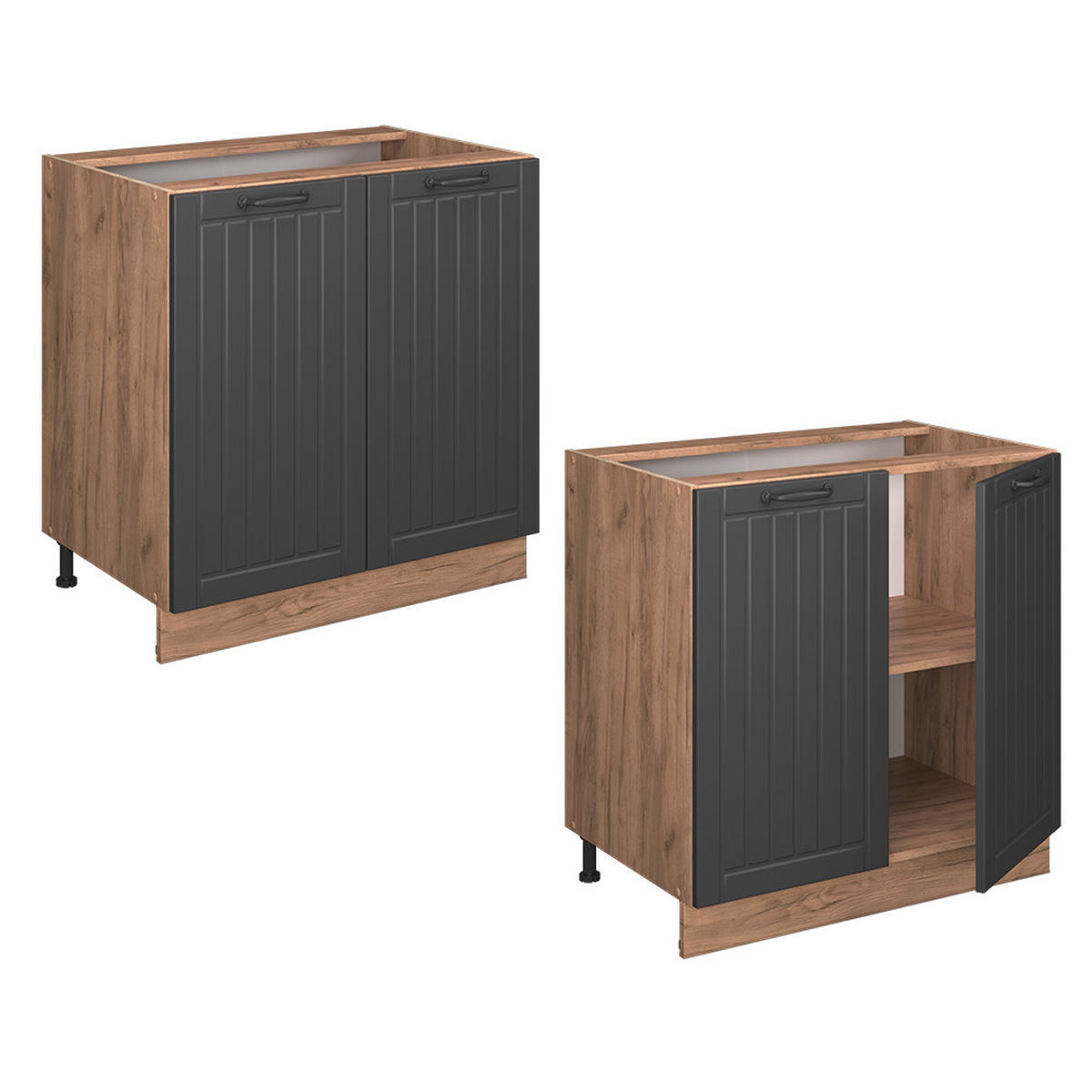 Honigeiche/Dunkelgrau, Holzwerkstoff (80/82/60cm) - Vicco