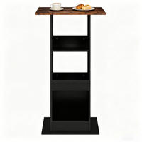 BARTISCH 60/60/109 cm in Schwarz und Rustikalbraun mit 3 Fächern - Schwarz, Holzwerkstoff (60/60/109cm) - BEAOK