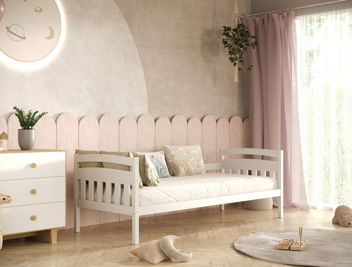 KINDERBETT Tosia mit Matratze 90/200 Weiß 90/200 - Weiß, Holz (90/200cm) - RAUMHIRSCH FURNITURE