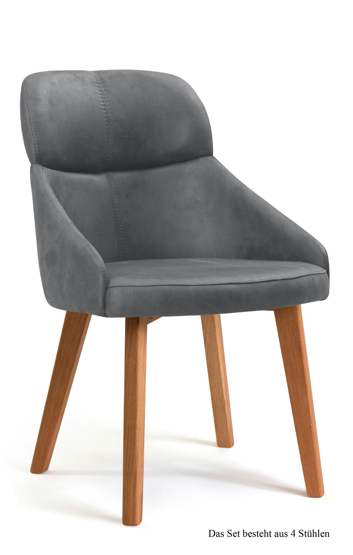 ESSZIMMERSTUHL (4er-Set) Dasya 52x82x63 Eiche geölt/Grau - Eichefarben/Grau, Kunststoff (63/82/52cm) - 58aufmkessel