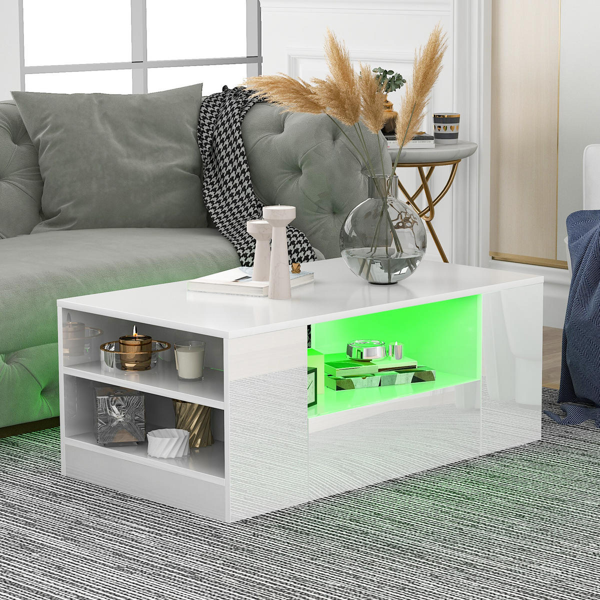 COUCHTISCH Weiß 95/53/37 cm - Weiß, Holzwerkstoff (95/53/37cm) - Urban Meuble