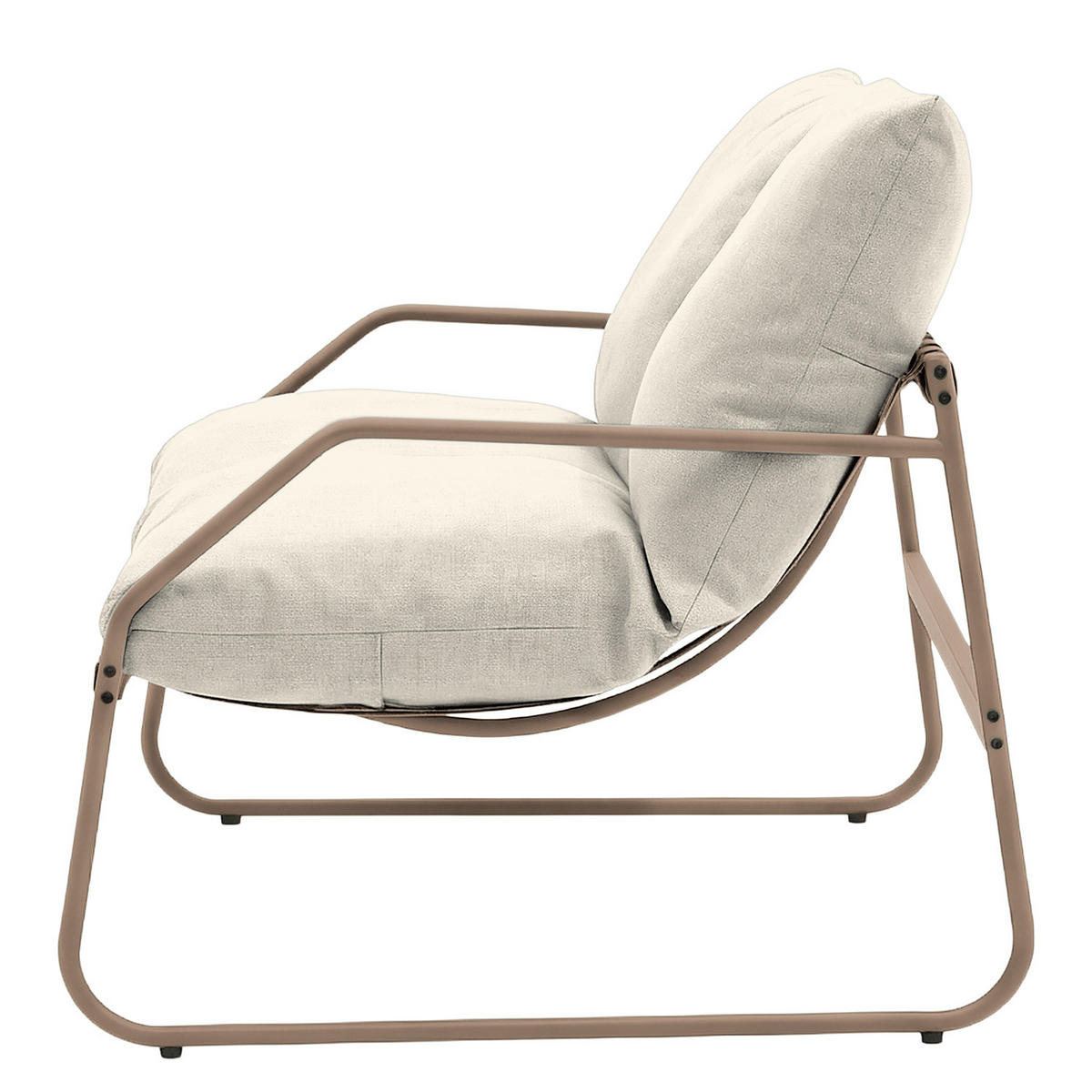 LOUNGEGRUPPE - 4-teilig - Stahl / Webstoff - Taupe, Glas/Textil - home24