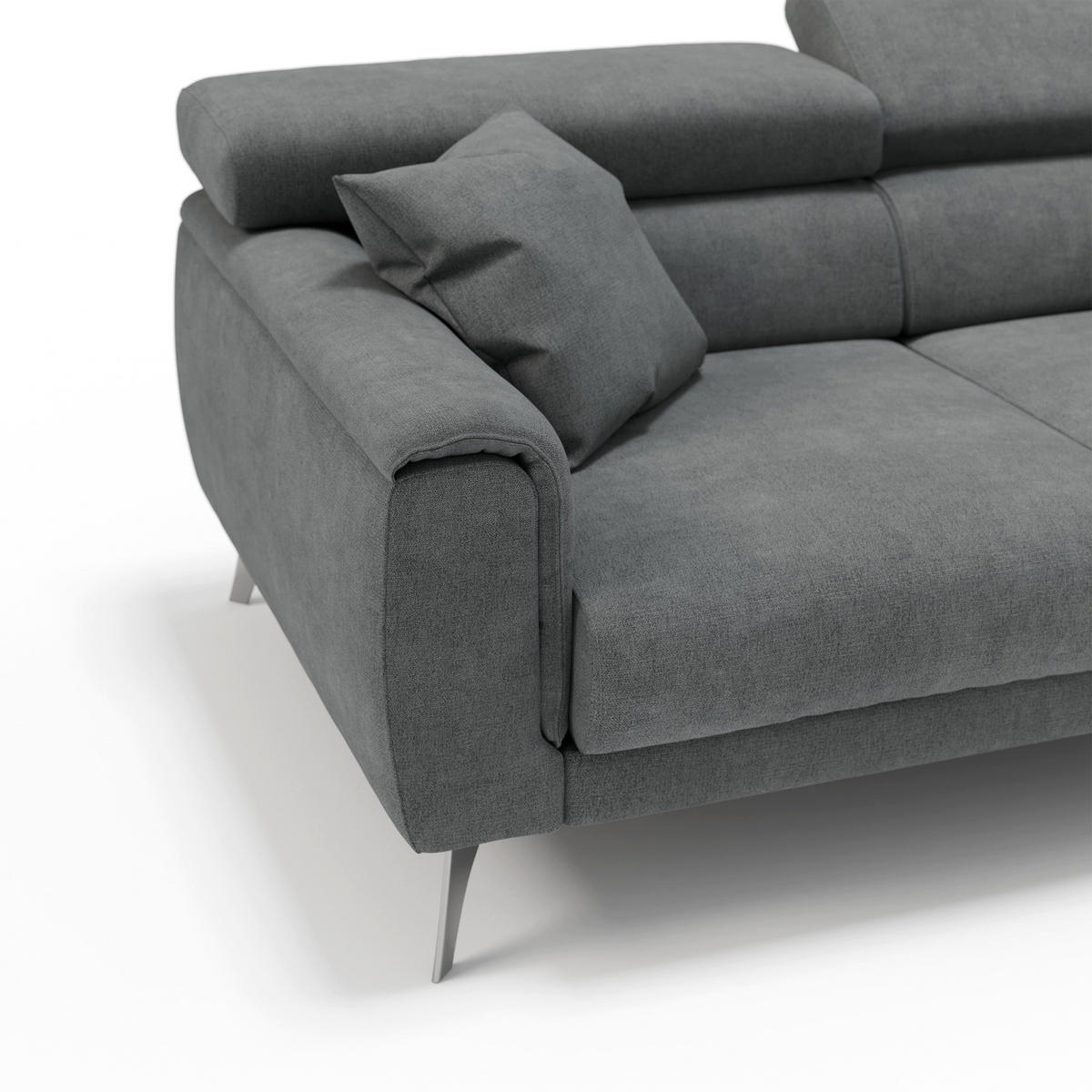 LINEARSOFA Caravaggio - Grau, Textil (244/73/102cm) - Divani.store