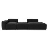 4-SITZER modulares Sofa HEAVEN SET 4 Rechts, Breite 335 cm Webstoff Schwarz - Schwarz, Holz/Kunststoff (102/71/335cm) - Muffo