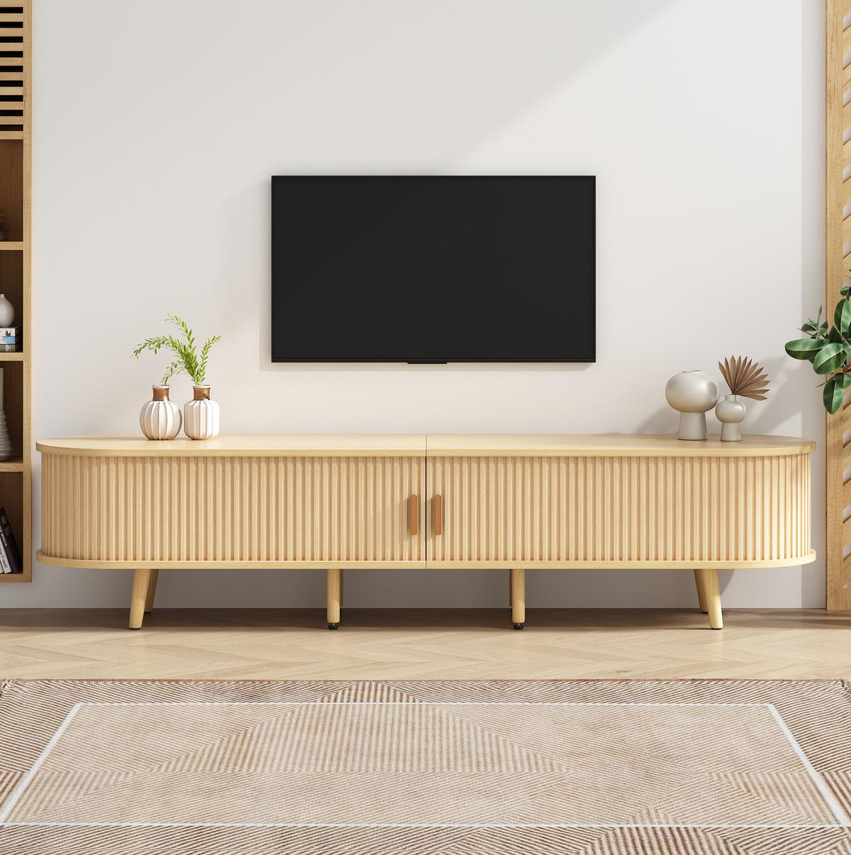TV-ELEMENT mit Stauraum 175 x 40 x 42 cm MDF Oak - Braun, Holzwerkstoff (40/42/175cm) - Beauniv