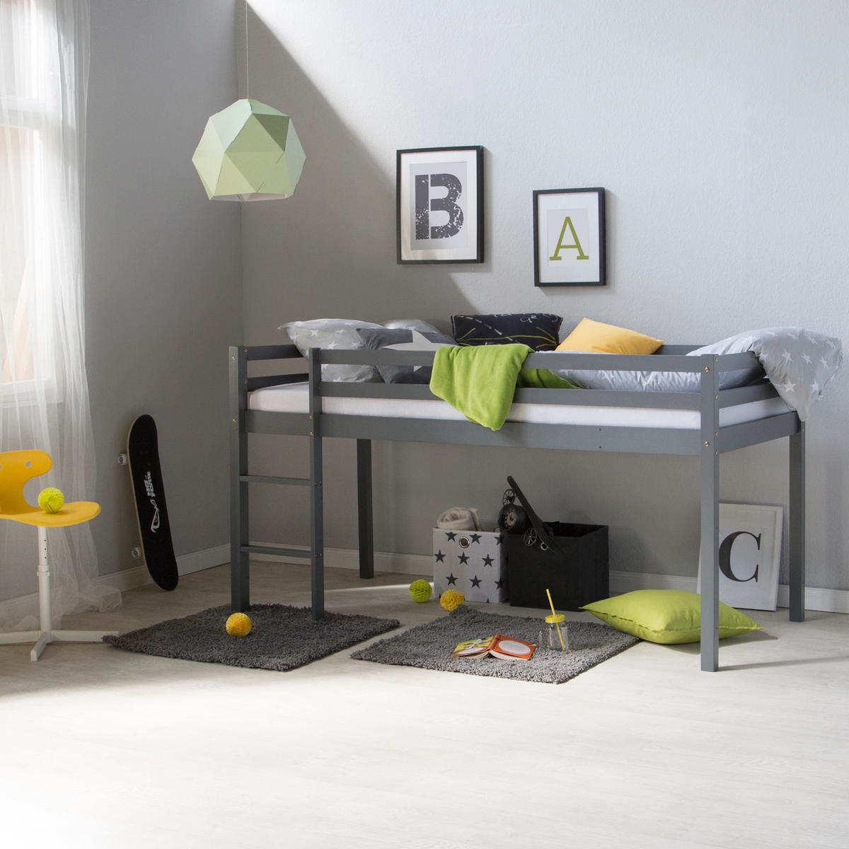 HOCHBETT 90/200 cm Grau - Grau, Holz - Homestyle4u