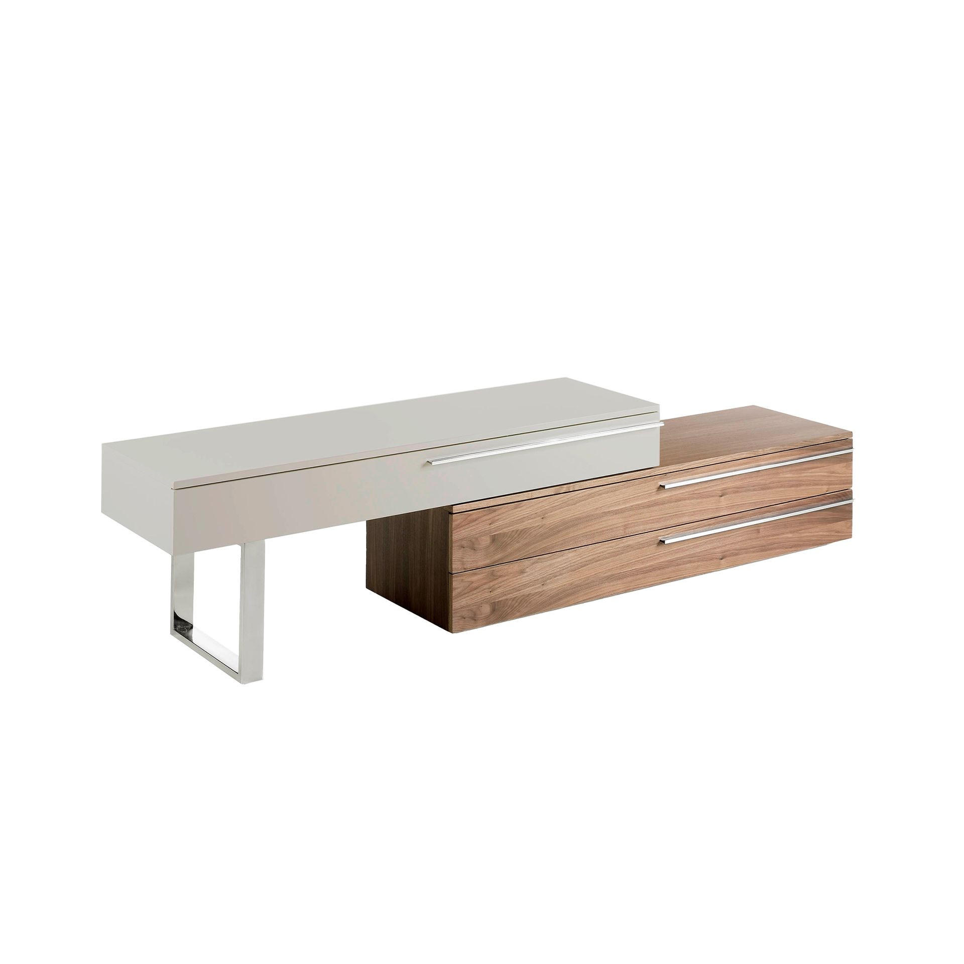 Angel Cerda Tv-Element Walnuss, Grau, Edelstahl 250x53x45 cm