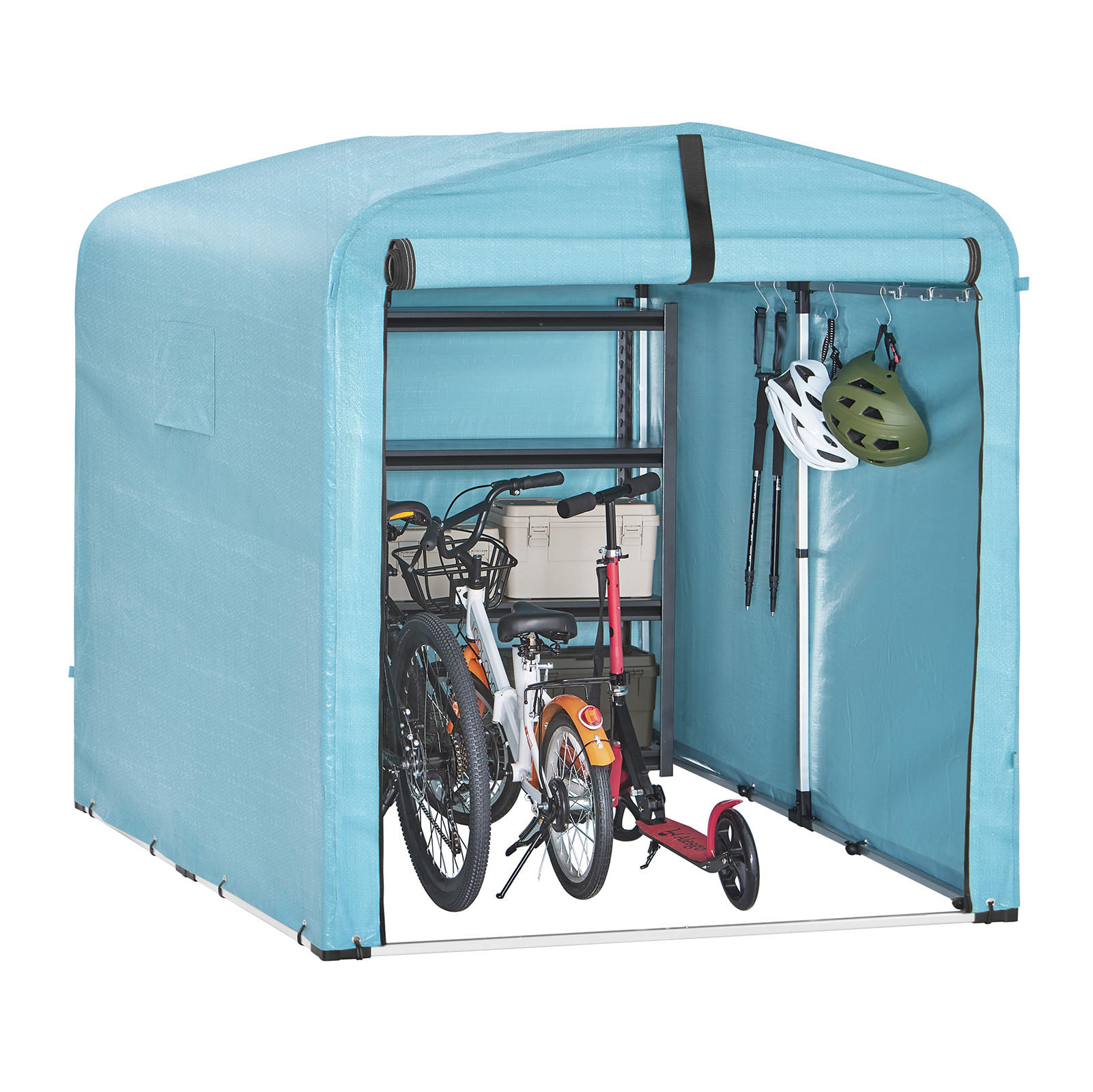 FAHRRADGARAGE Blau, 159x165x219cm - Blau, Metall (159/165/219cm) - SoBuy