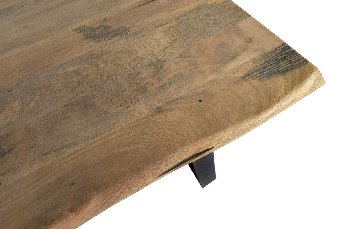 ESSTISCH TIGER - Beige/Schwarz, Holz/Metall (100/200/77cm) - SAM