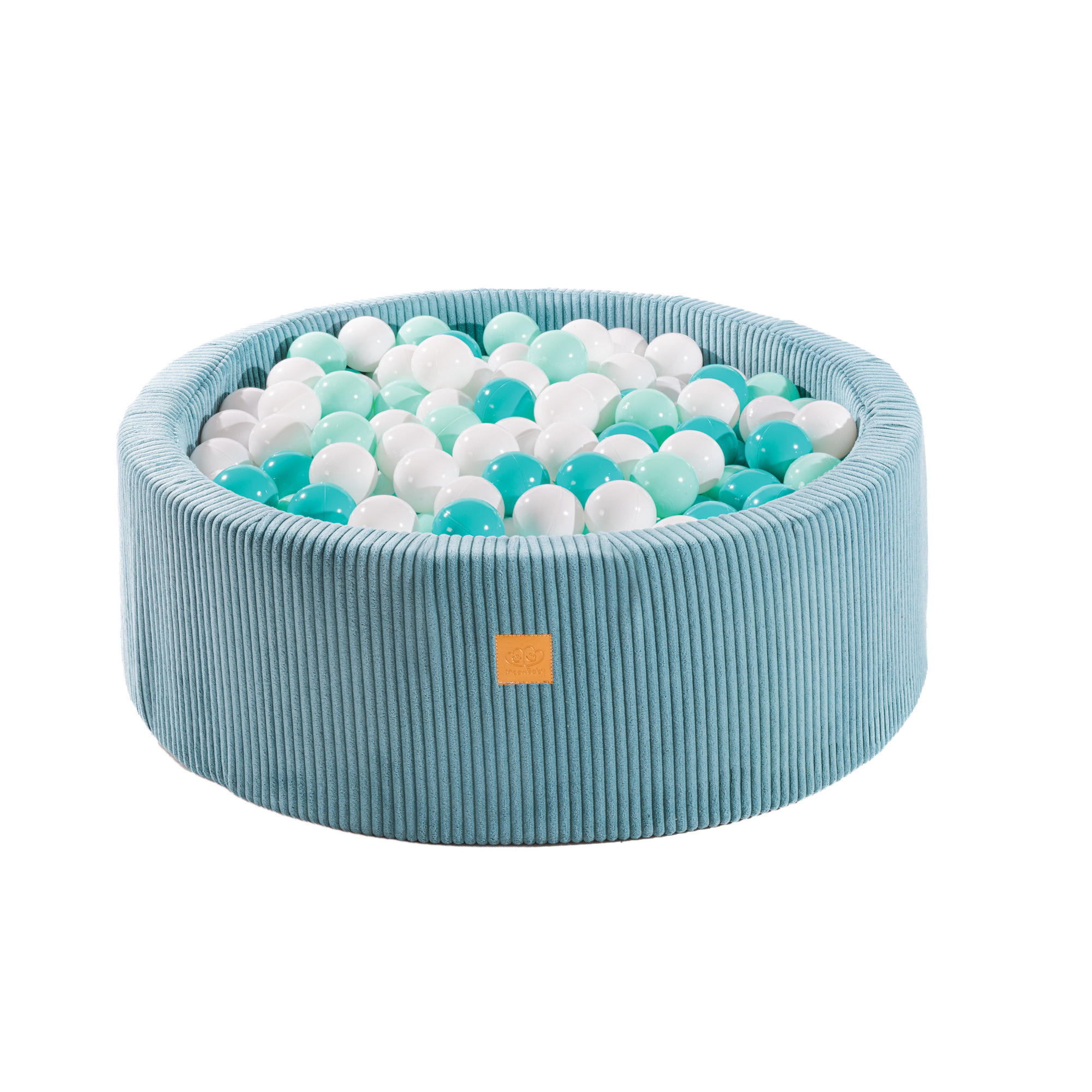 BÄLLEBAD für Kinder, Cord, Türkis - Türkis/Weiß, Textil (90/90/30cm) - MeowBaby
