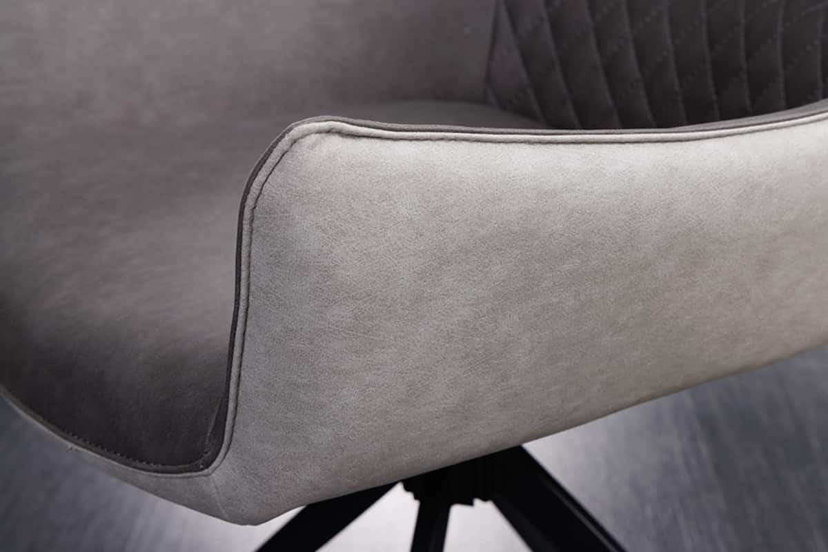 STUHL ALPINE Microfaser Grau 90 cm - Schwarz/Grau, Textil/Metall (58/89/65cm) - riess-ambiente