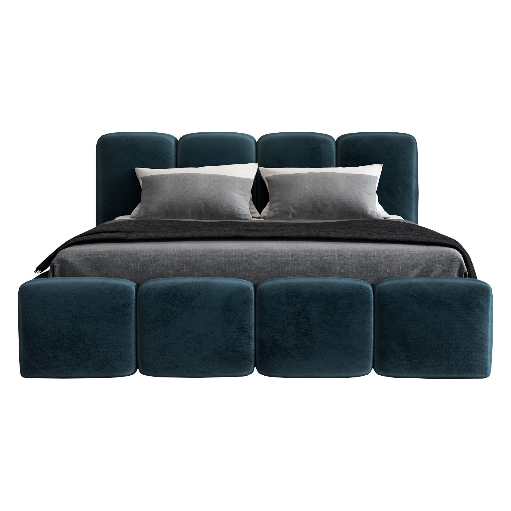 POLSTERBETT DONA-OM 90 x 200 in Blau - Blau, Textil (90/200cm) - A&J MöbelLand