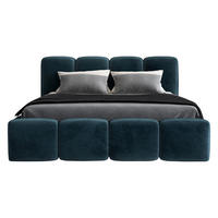 POLSTERBETT DONA-OM 90 x 200 in Blau - Blau, Textil (90/200cm) - A&J MöbelLand