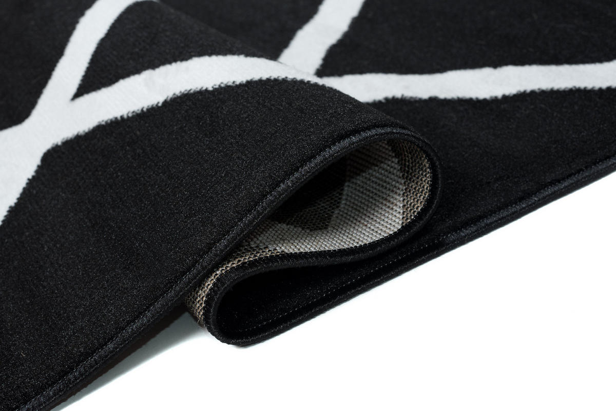 TEPPICH LUXURY Schwarz Marokkanisch Karo 250/300 cm - Schwarz, Textil (250/300cm) - Tapiso