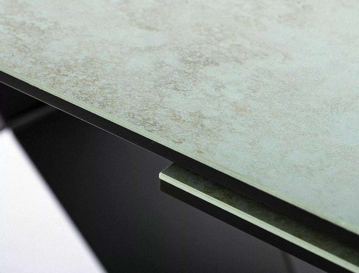 ESSTISCH Westin X / Schwarz Matt 160-240 / 90 / 77cm - Schwarz/Kupferfarben, Holz/Keramik (90/240/77cm) - Feldmann-Wohnen