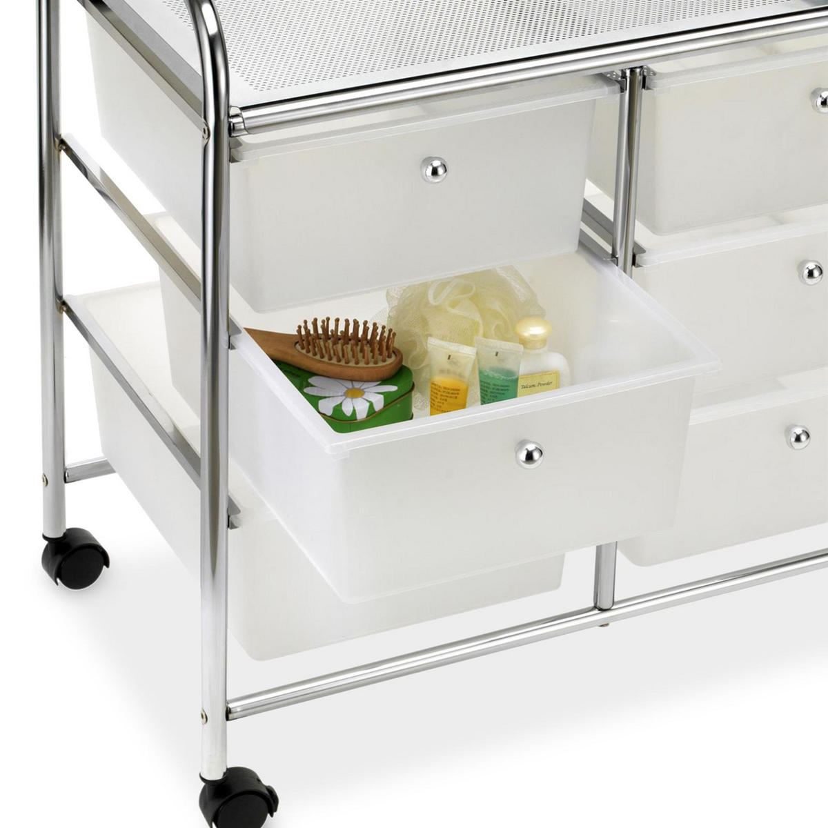 BADROLLWAGEN GINA - Transparent, Kunststoff/Metall (64/65/39cm) - IDIMEX