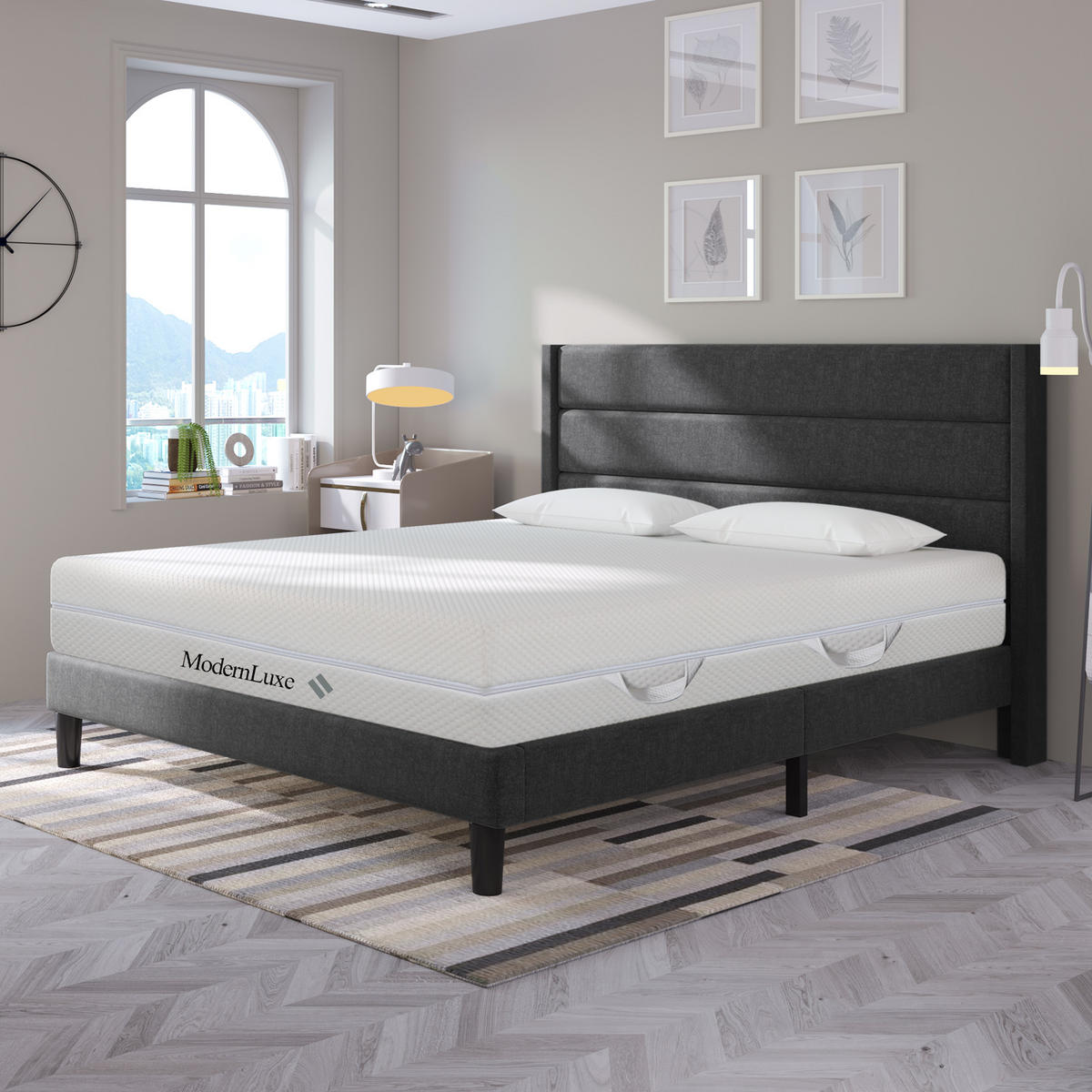 KALTSCHAUMMATRATZE 160x200 cm – 7 Zonen Komfortschaum, 20 cm hoch, H2/H3, ergonomisch, Bezug waschbar, mit Griffen & Rundum-Reißverschluss - Weiß, Textil - Ej. Life